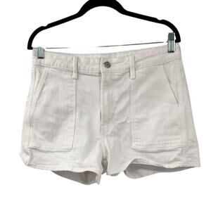OLD NAVY White Shorts High-Rise Secret Smooth Pockets Womens Size 12 Summer